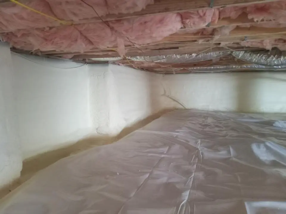 Crawl space encapsulation with closed-cell spray foam for Storm Damage Roof Repair in Bristol